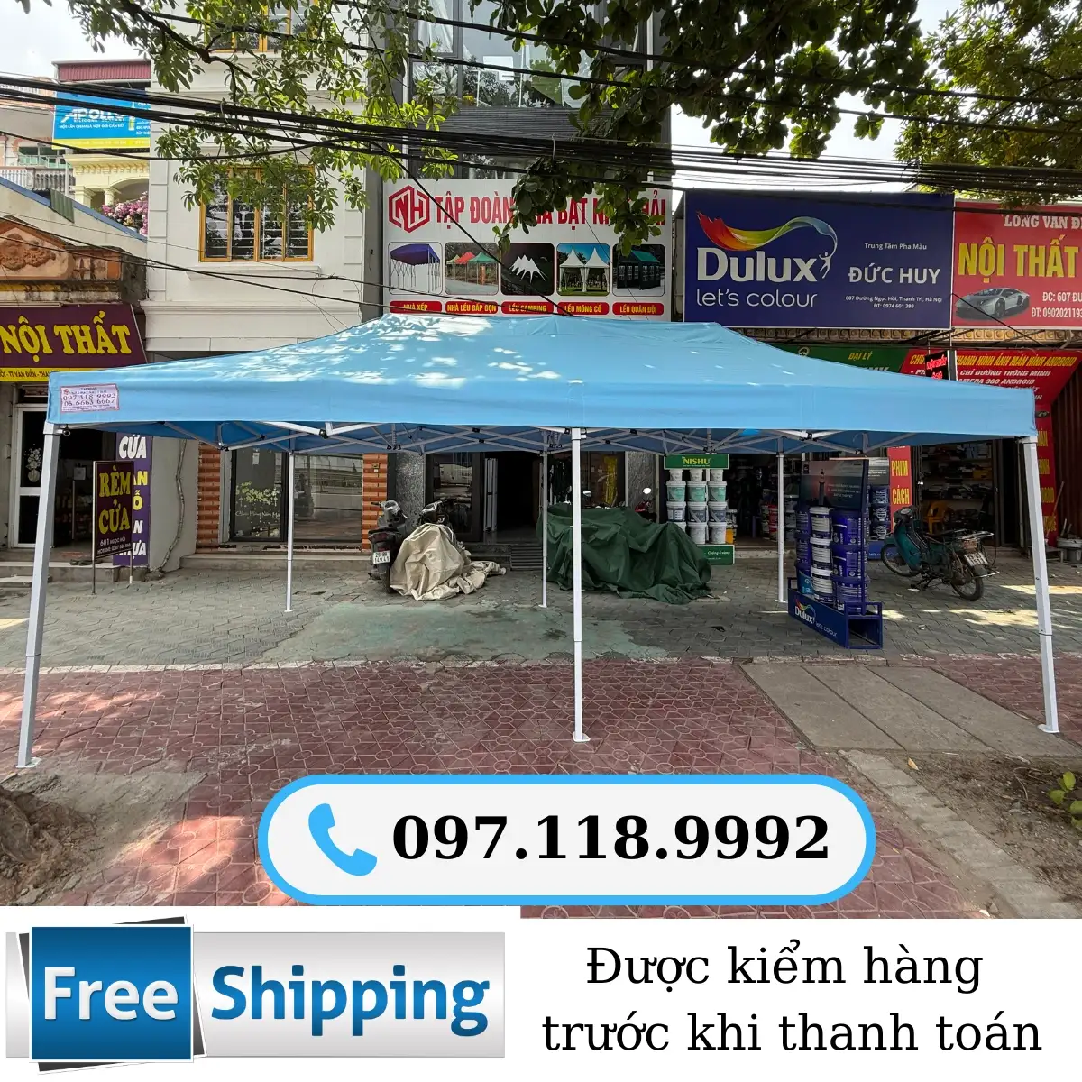 Nhà Bạt Di Động 3x6m Gấp Gọn