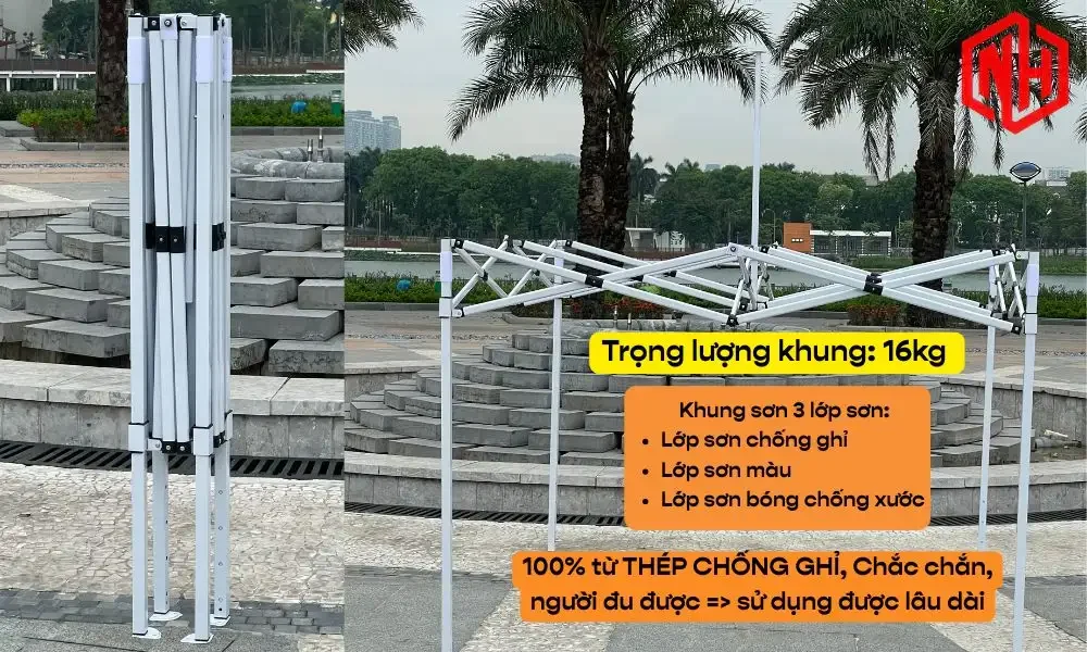 Khung Nhà Bạt Gấp Gọn Di Động 2x2m